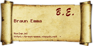 Braun Emma névjegykártya